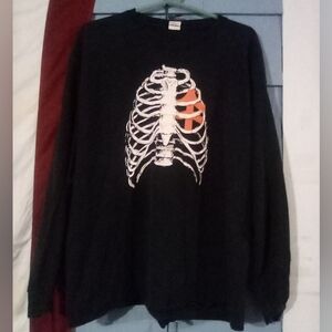 Long Sleeve Exposed Ribcage Shirt, L